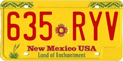 NM license plate 635RYV