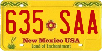 NM license plate 635SAA