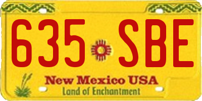 NM license plate 635SBE