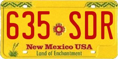 NM license plate 635SDR