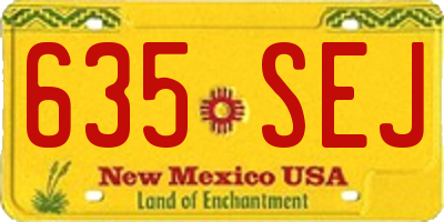 NM license plate 635SEJ