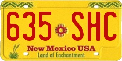 NM license plate 635SHC