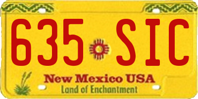 NM license plate 635SIC