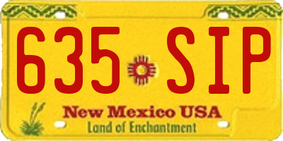 NM license plate 635SIP