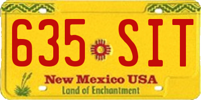 NM license plate 635SIT