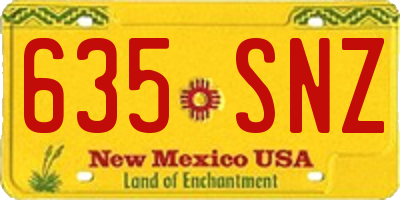 NM license plate 635SNZ