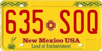 NM license plate 635SOQ