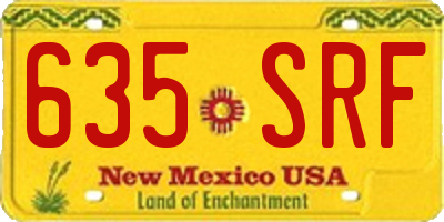 NM license plate 635SRF