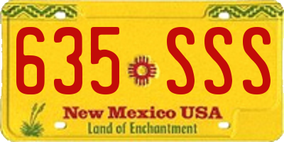 NM license plate 635SSS