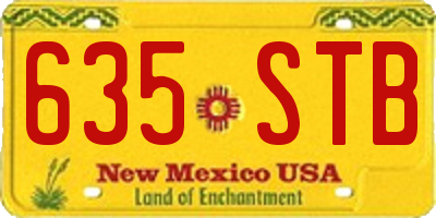 NM license plate 635STB