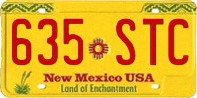 NM license plate 635STC