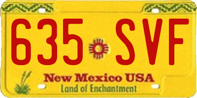 NM license plate 635SVF