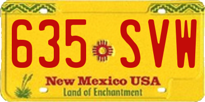 NM license plate 635SVW