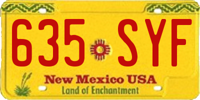 NM license plate 635SYF