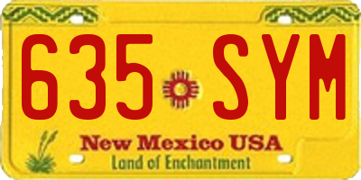 NM license plate 635SYM