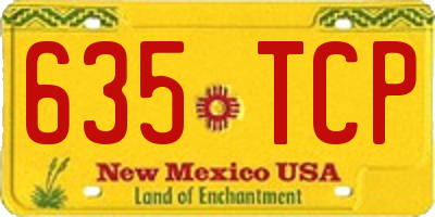 NM license plate 635TCP