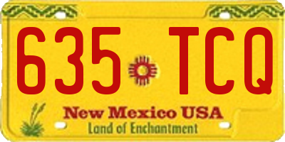 NM license plate 635TCQ