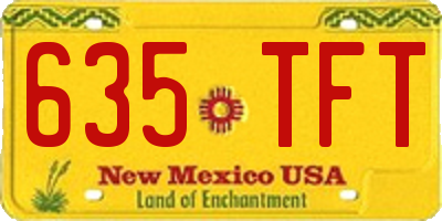 NM license plate 635TFT