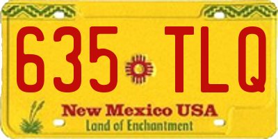 NM license plate 635TLQ
