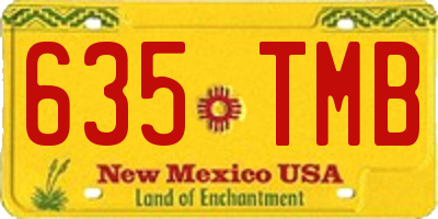 NM license plate 635TMB