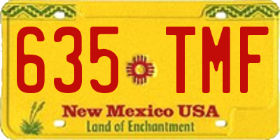 NM license plate 635TMF