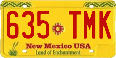 NM license plate 635TMK