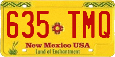 NM license plate 635TMQ