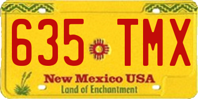 NM license plate 635TMX