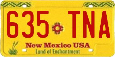 NM license plate 635TNA