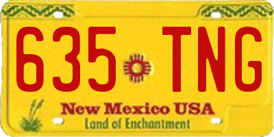 NM license plate 635TNG