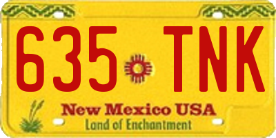 NM license plate 635TNK