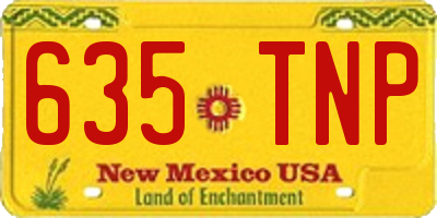 NM license plate 635TNP