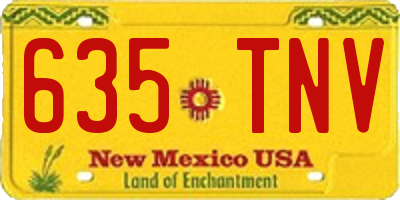 NM license plate 635TNV