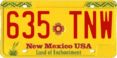 NM license plate 635TNW