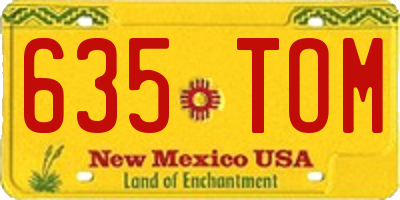 NM license plate 635TOM