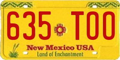 NM license plate 635TOO