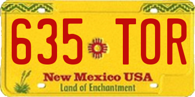 NM license plate 635TOR