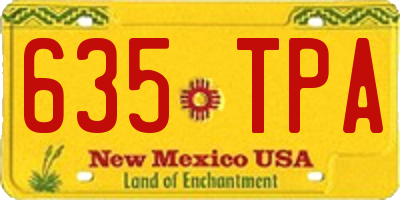 NM license plate 635TPA