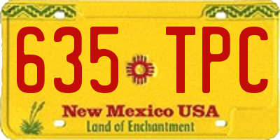 NM license plate 635TPC