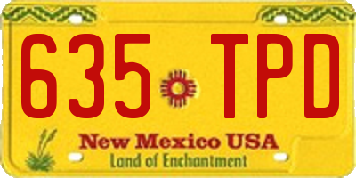 NM license plate 635TPD