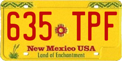 NM license plate 635TPF