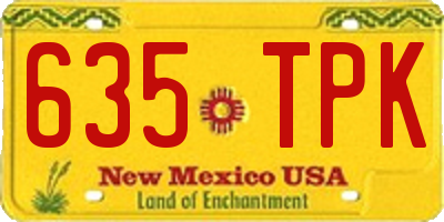 NM license plate 635TPK