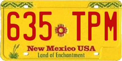 NM license plate 635TPM