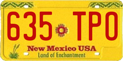 NM license plate 635TPO