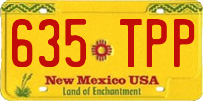 NM license plate 635TPP
