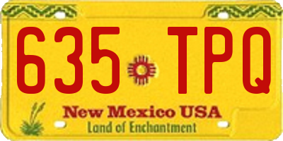 NM license plate 635TPQ
