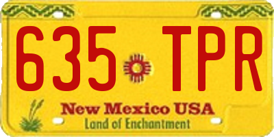 NM license plate 635TPR