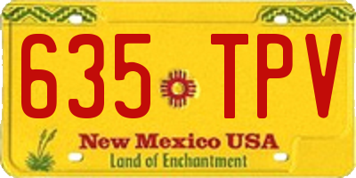 NM license plate 635TPV