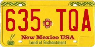 NM license plate 635TQA