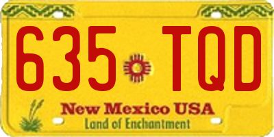NM license plate 635TQD